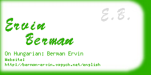 ervin berman business card
